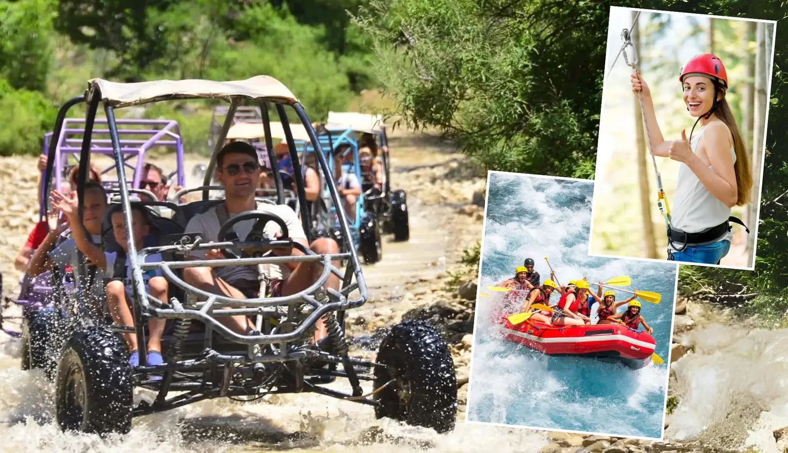 Buggy, Rafting & Zipline — 3-in-1-Abenteuer